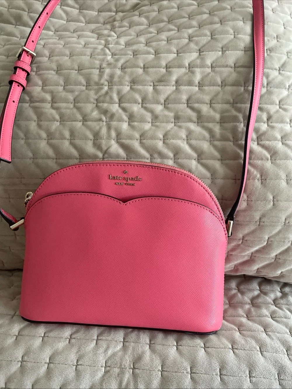 kate spade Pink Saffiano Scallop Crossbody Bag
